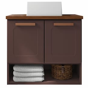 Balcão Gabinete para banheiro 70 cm 2 portas c/ nicho Natura 8005 Bertolini - Terra/Nogueira