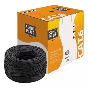 Cabo de rede cat6 sohoplus furukawa preto c/305mts