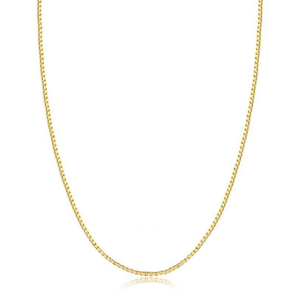 Corrente Veneziana Diamantada 60cm Banhada A Ouro