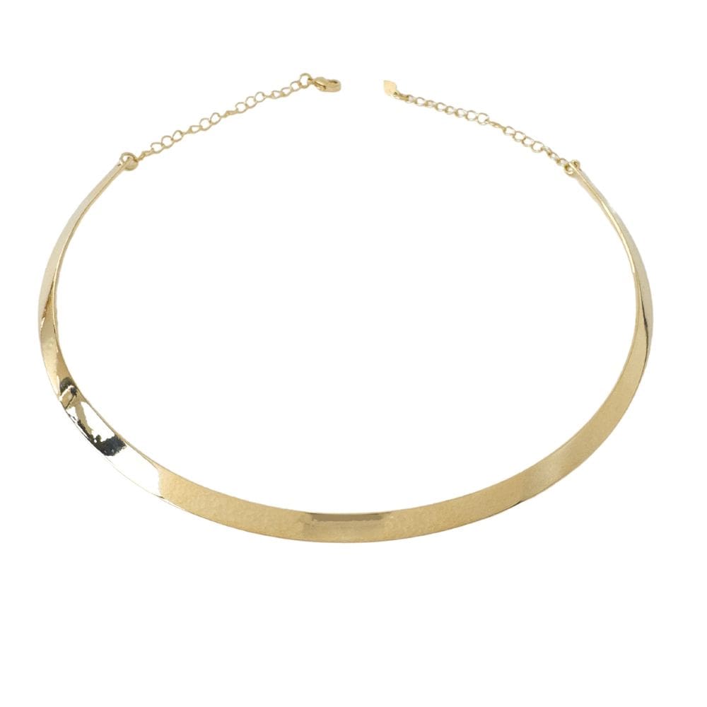Colar Choker Aro Fita Banhada a Ouro