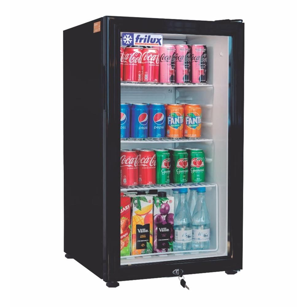 Refrigerador Expositor Vertical Frilux 110 Litros Preto Porta de Vidro 220V RF-002