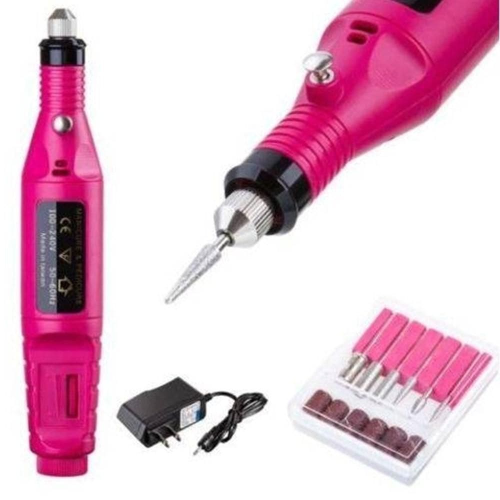 Lixadeira Elétrica Mini Boa Pra Unha Gel Porcelana Portátil