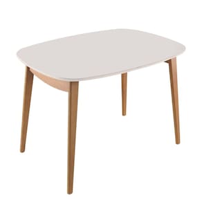 Mesa 110x80cm MDF Laqueado com Vidro Laqueado Ceci Yescasa Naturalissimo/Laca Off White/Vd Off White