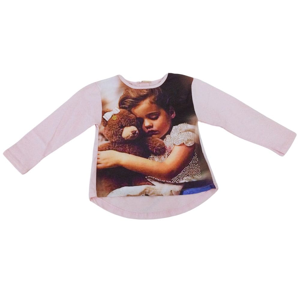 Blusa manga longa infantil com Brilho Petit Cherie Rosa