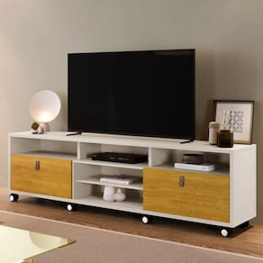 Rack Para TVs de até 65 Polegadas Genova Off White/Naturale