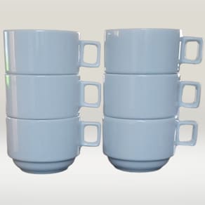 Jogo 20 Xicaras Café/Chá hotel 200ml Empilháveis - Porcelana Branca