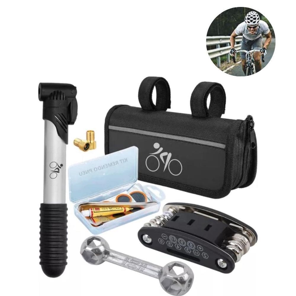Kit bicicleta ferramentas de reparo remendo de pneus e quadros