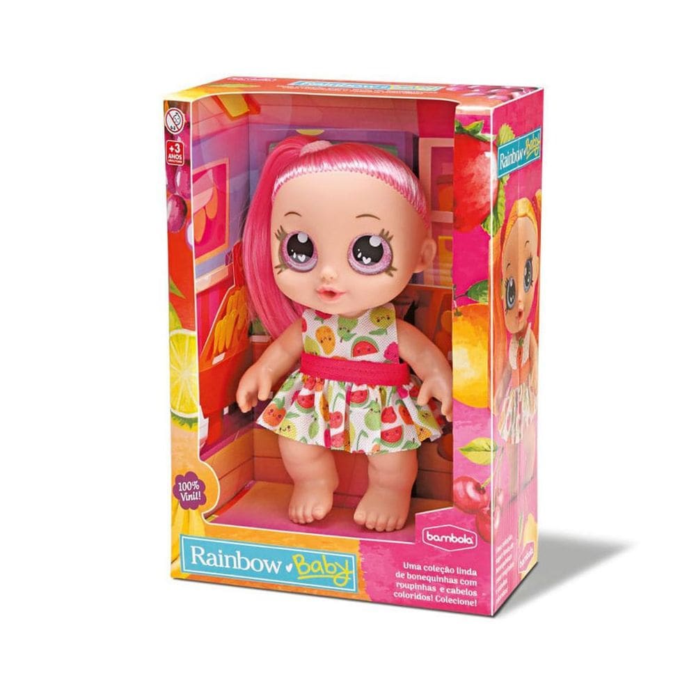 Boneca Baby Rainbow Frutinhas Morango +3 Anos Bambola