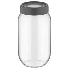 Porta mantimento redondo Fresh em vidro com tampa em plastic