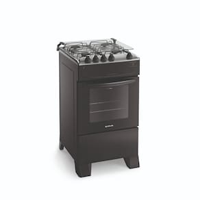 Fogão 4 Bocas Atlas Mônaco Top com Acendimento Automático e Forno 50L Preto Bivolt