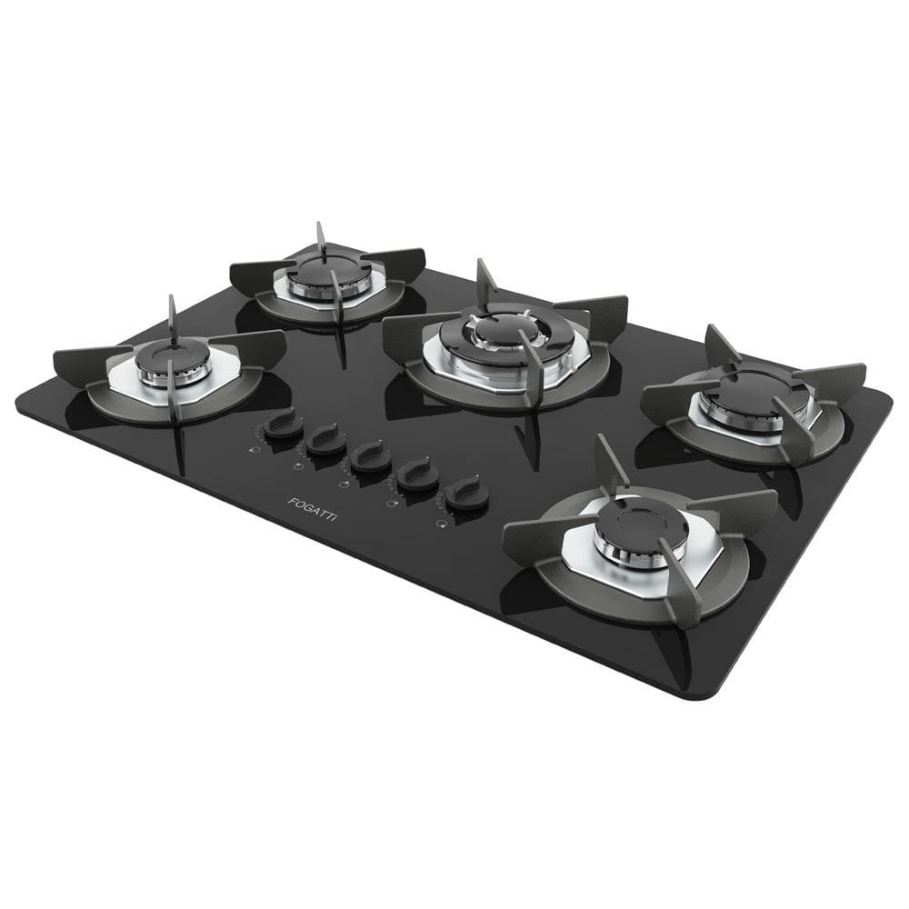 Cooktop Fogatti Safe Ferro Fundido 5 Bocas Tripla Chama GLP
