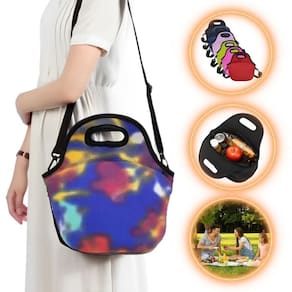 Bolsa Lancheira Térmica Neoprene Adulto Infantil Tie Dye