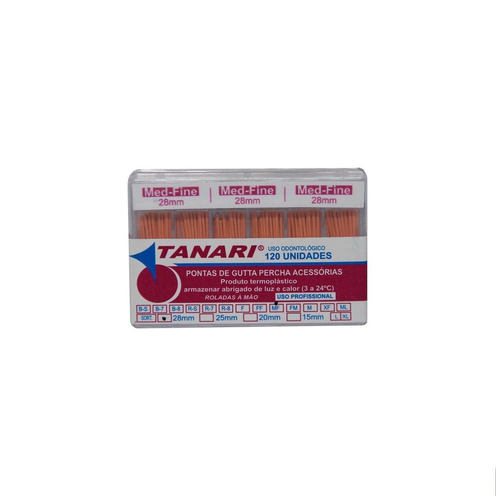 Guta percha assessoria mf 28 mm rosa 120 un - tanari