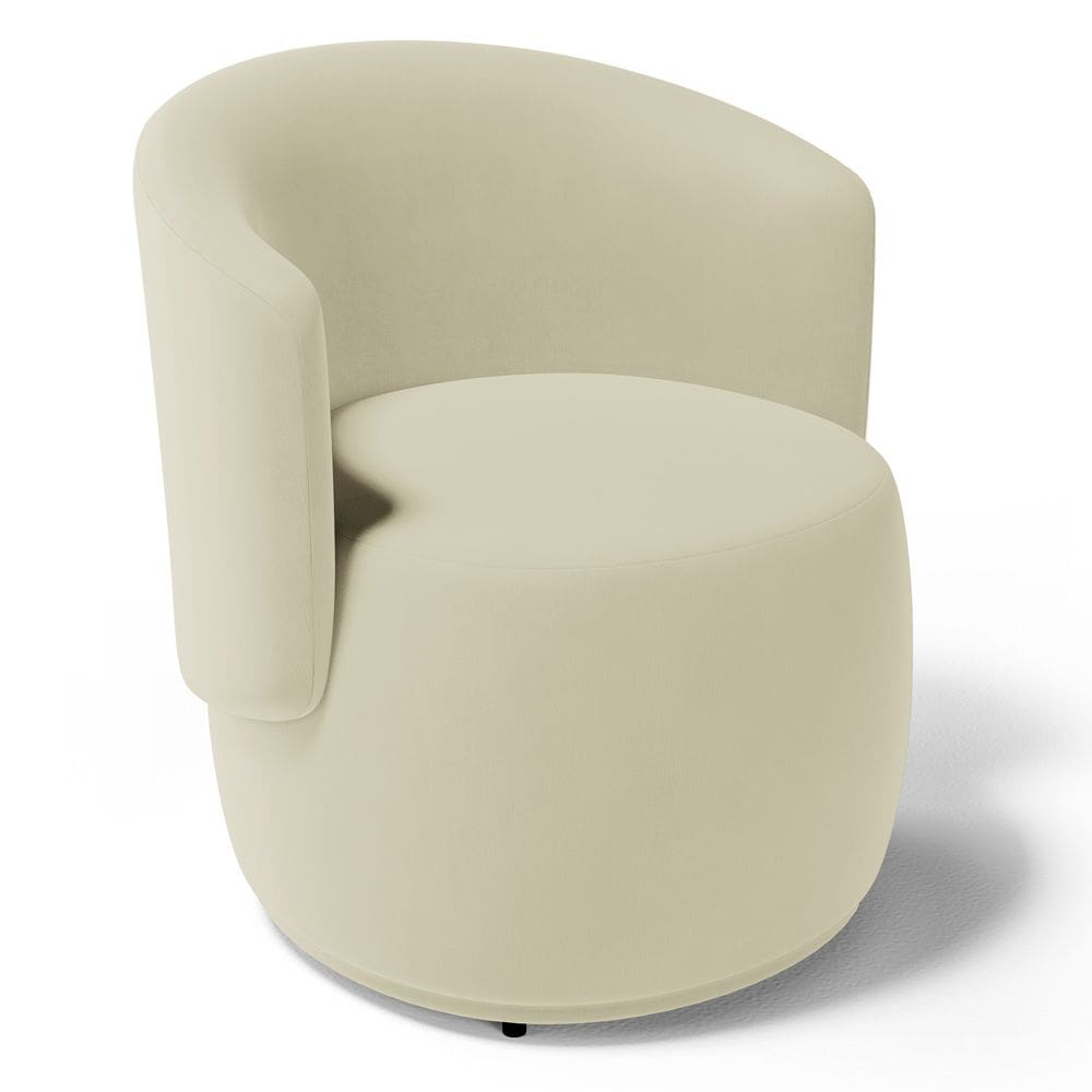 Poltrona Decorativa Aisha Orgânica Suede Bege Claro - Desk Design