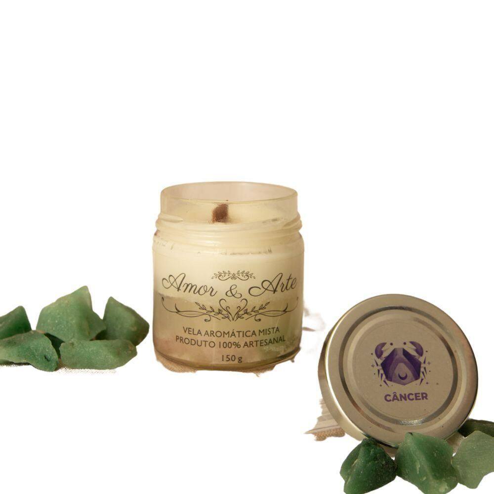 Vela aromática artesanal premium linha zodíaco 150g