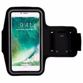 Braçadeira capa porta celular universal corrida couro