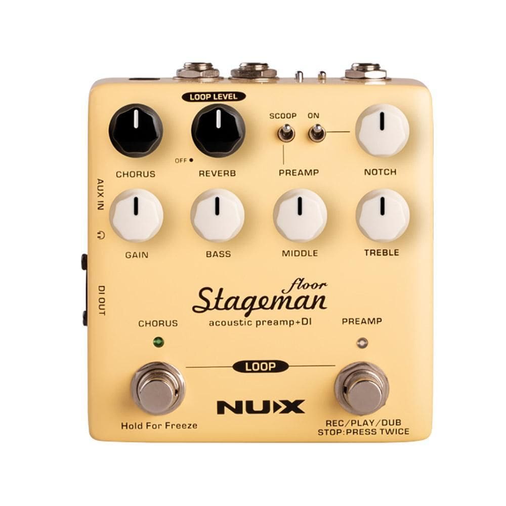 Pedal nux stageman floor preamp di looper para violão nap5