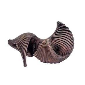 Escultura Concha Decorativa Marrom 17X25X17Cm Enfeite