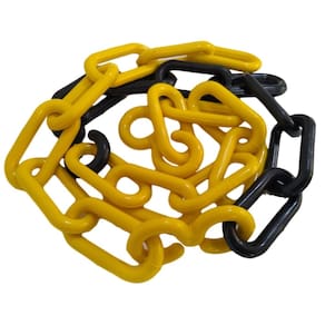 Corrente plastica chuva isolamento 25 mt tam g amarelo/preta