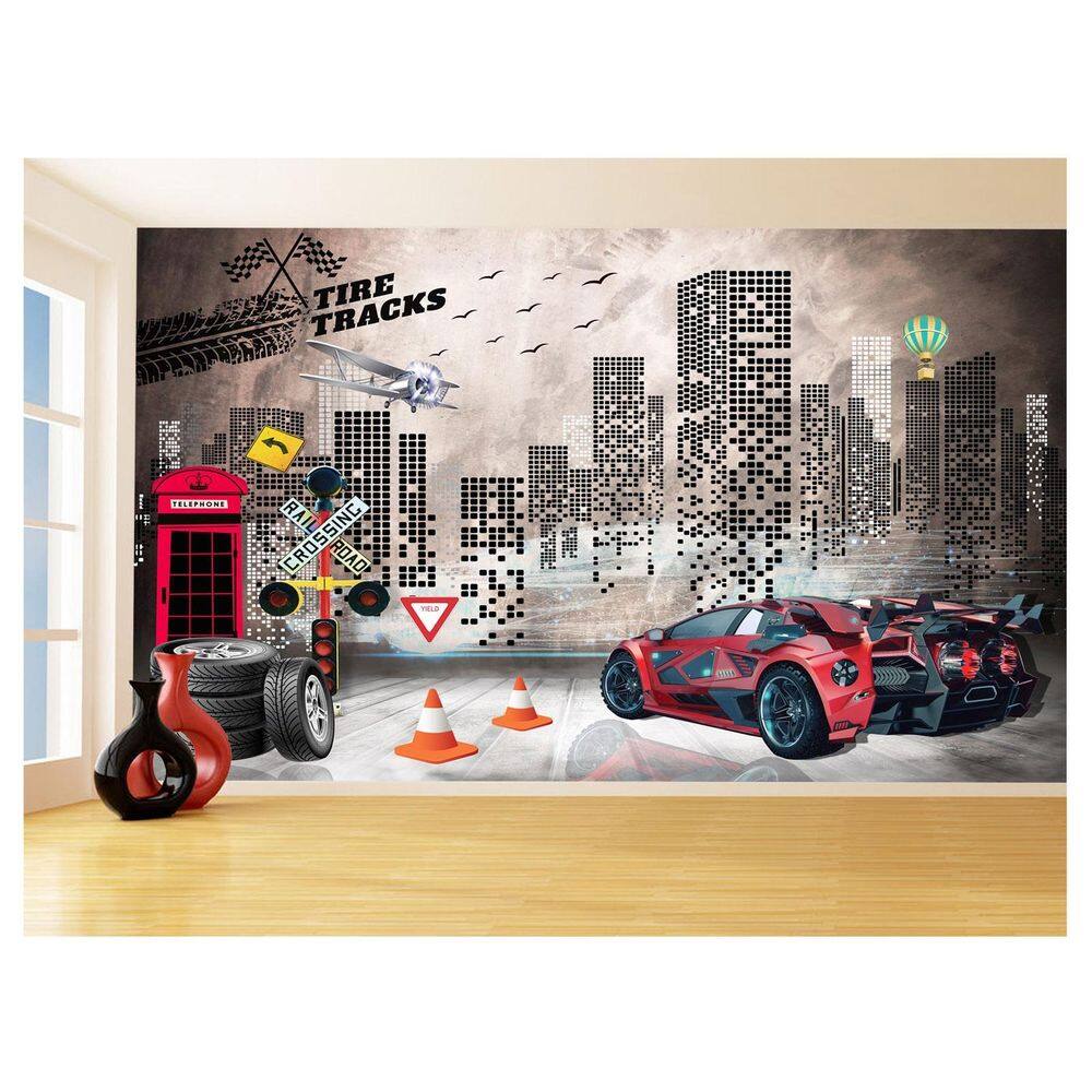 Papel De Parede Carro Arte Cidade Ofinica Rua 3,5M Car362