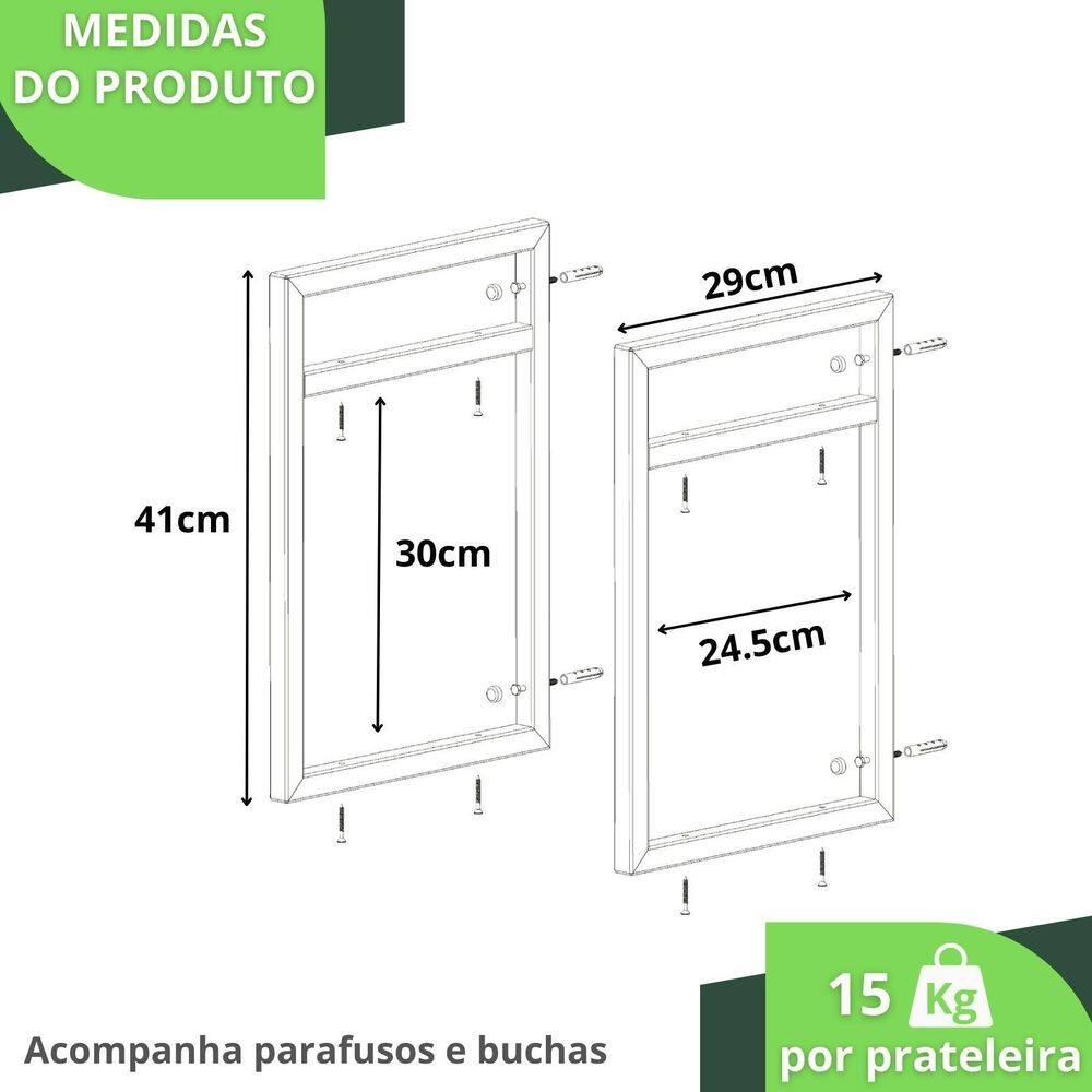 Prateleira Estilo Industrial Para Sala Parede Gnd Bm 60Cm