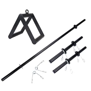Kit funcional academia barras presilhas puxador triângulo