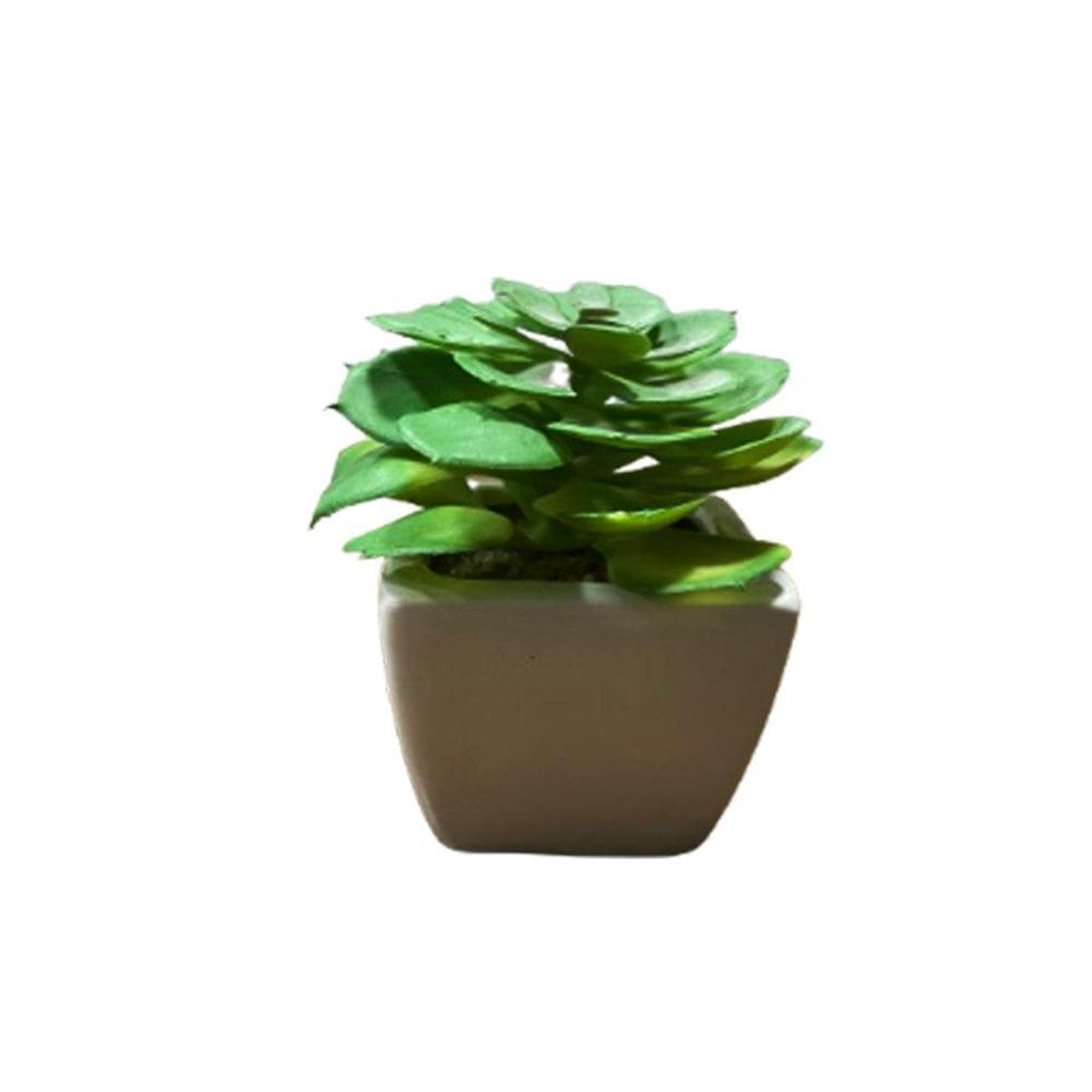 Suculentas artificiais mini vaso cerâmica branco - decoração
