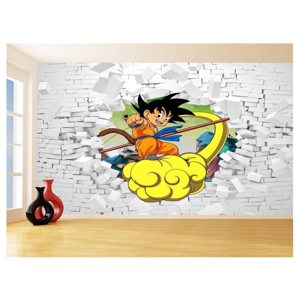 Papel De Parede 3D Dragon Ball Goku Vegeta Anime 3,5M Dbz53