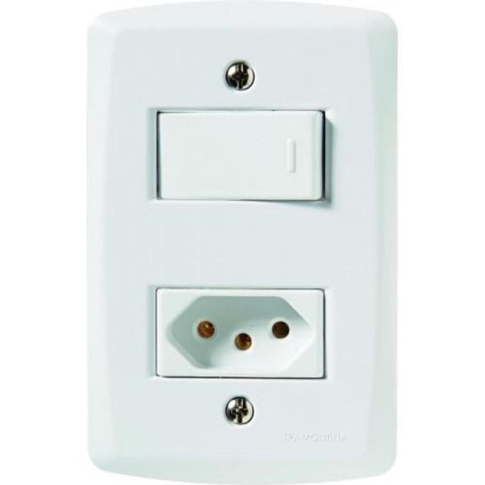 Interruptor + tomada 10a 4x2 - tramontina lux2