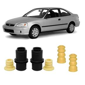 Kit 4 batente haste dianteira traseira honda civic 1997-2000