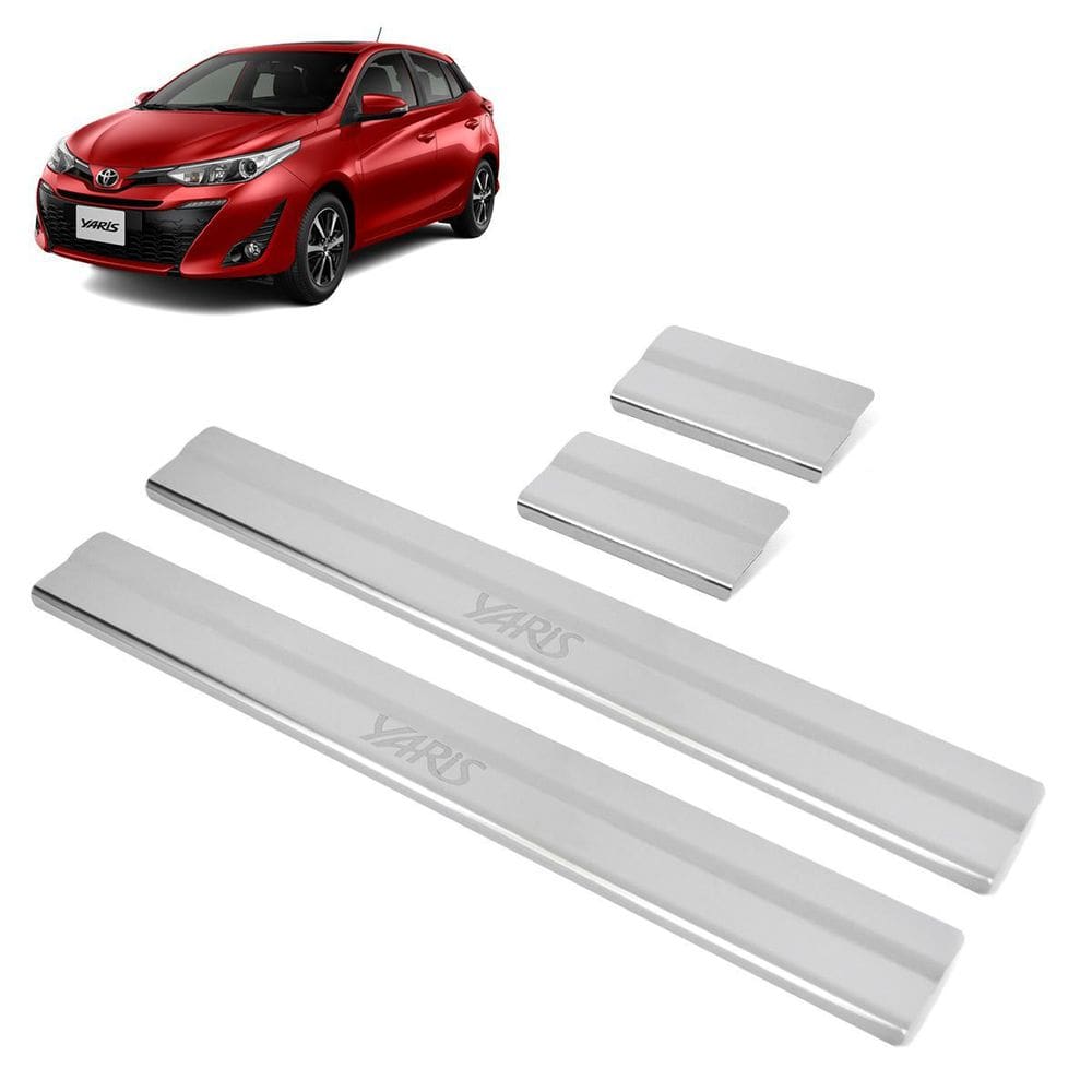 Soleira aço inox 4 portas  brasikar yaris 2019 2020