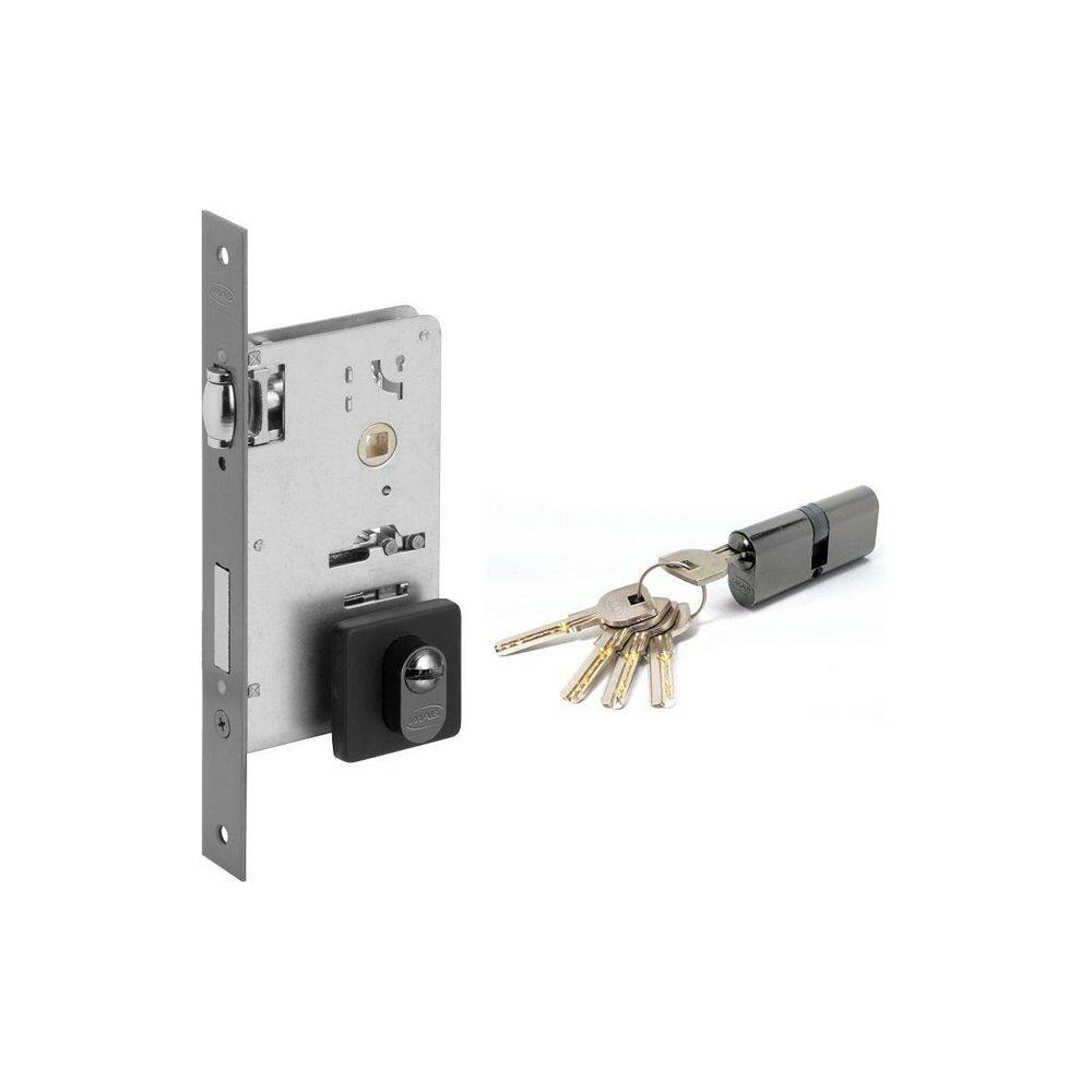 Fechadura Rolete Pivotante Imab Cilindro 90 Mm Preto Fosco