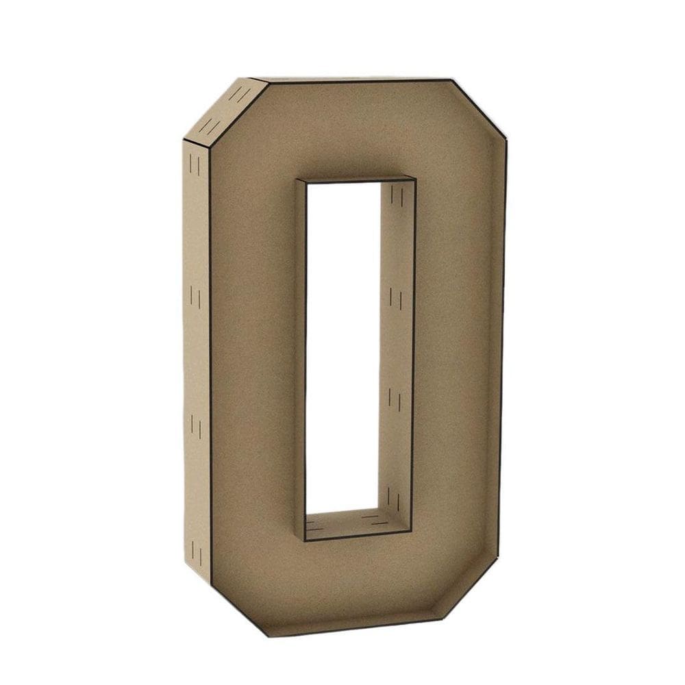 Número 0 letra caixa grande mdf 60cm de altura decoração