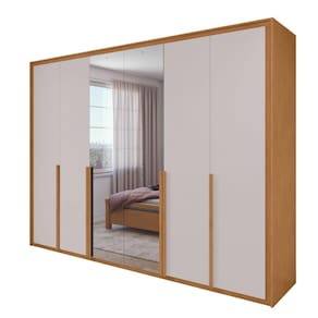 Guarda Roupa 6 Portas Easy Space Amendoa Clean/Off White