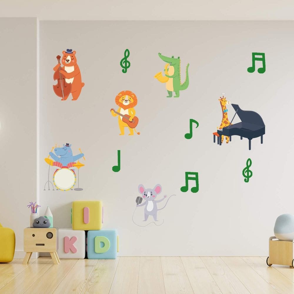 Adesivo De Parede Animais Tocadores