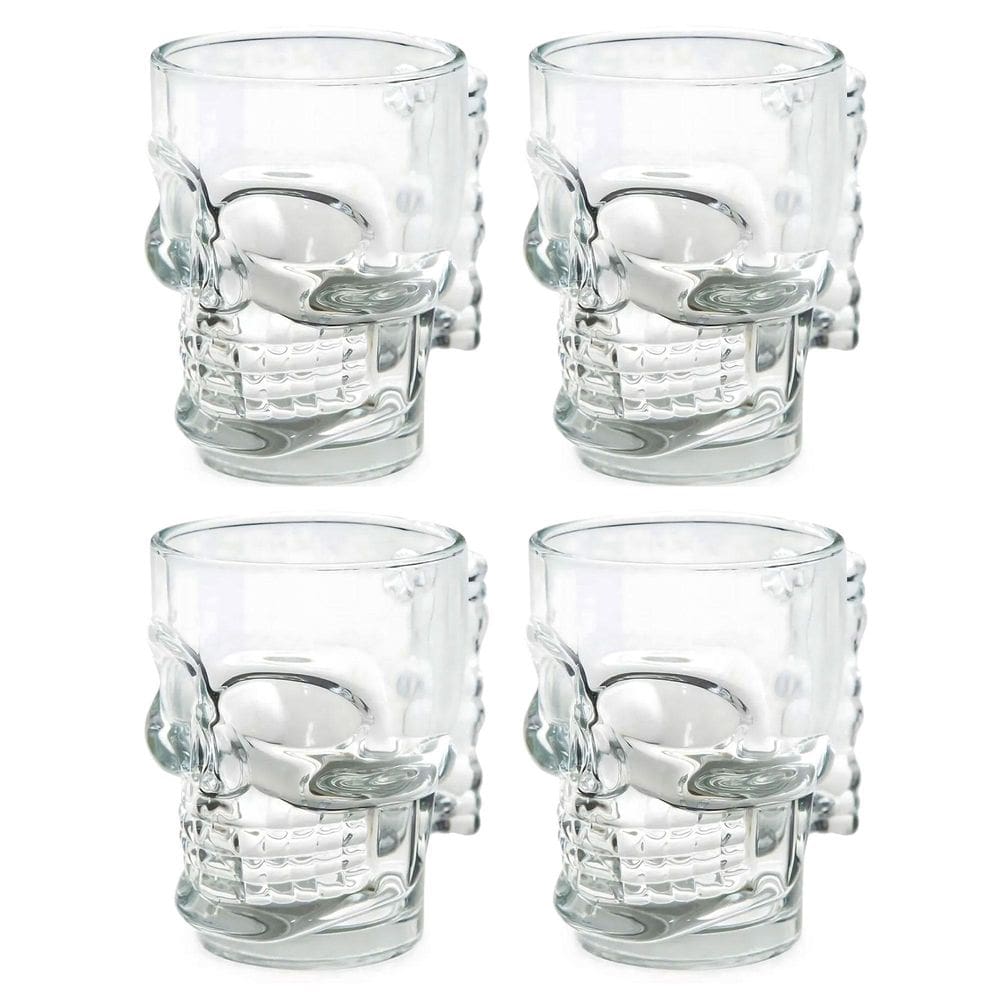 4 Caneca Caveira Rock Chopp Cerveja Vidro 510Ml Grande