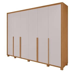 Guarda Roupa Easy Space 6 Portas Amendoa Clean/Off White