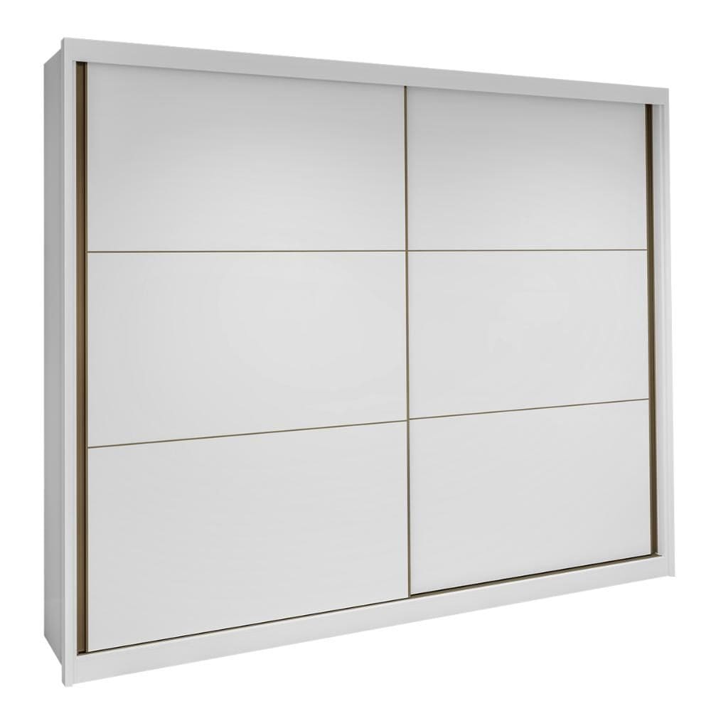 Guarda Roupa Easy Max 2 Portas S Espelhos E Pés Branco Lopas