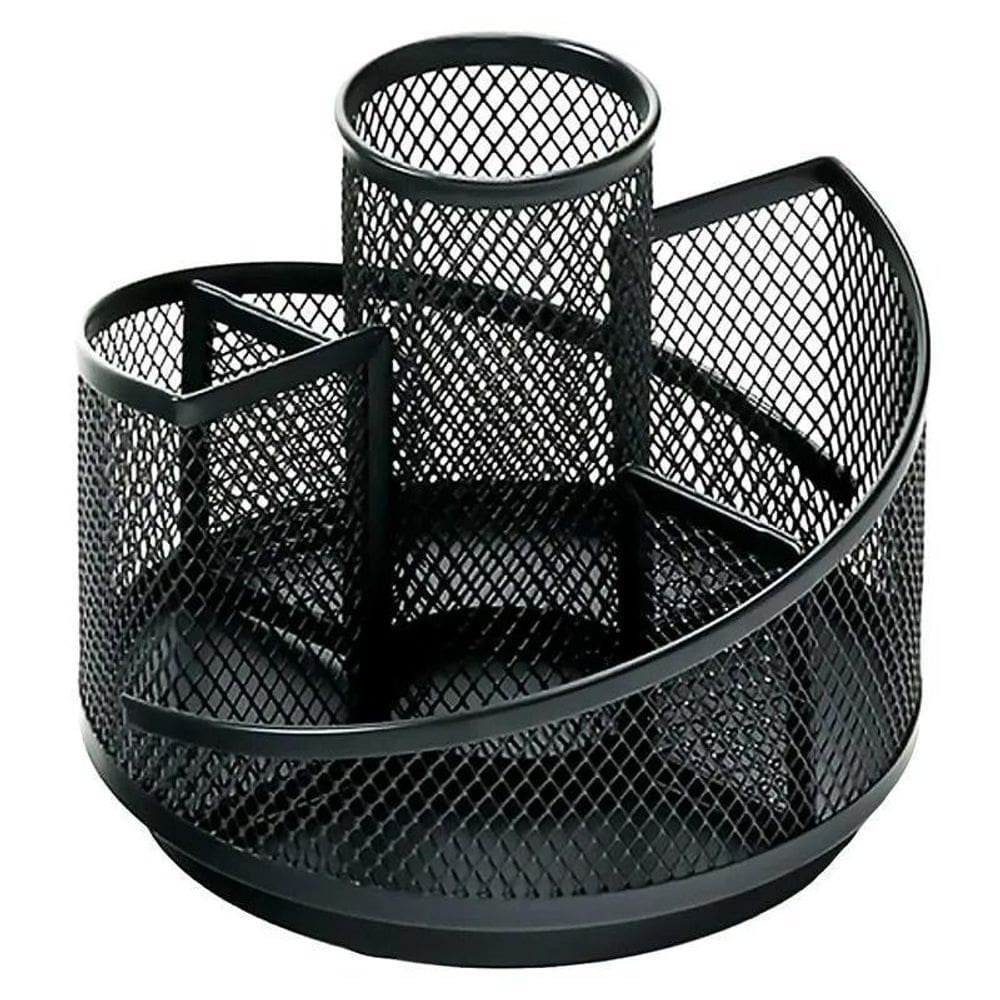 Porta Lápis Giratório 4 Divisórias Em Metal Top Rio- Espiral