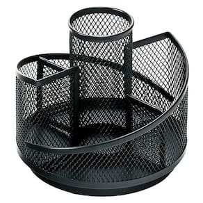 Porta Lápis Giratório 4 Divisórias Em Metal Top Rio- Espiral