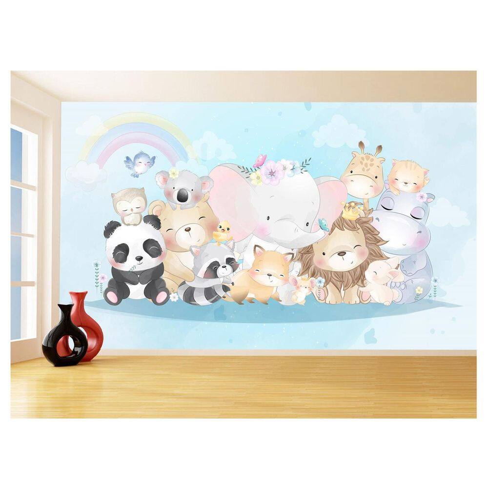 Papel De Parede Infantil Zoo Safari Leão Baby 3,5M Azs350