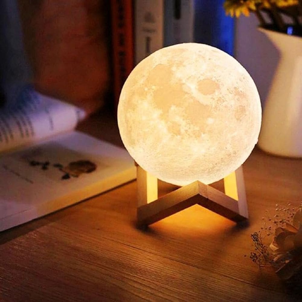 Luminaria Lua Cheia 3D Decoração Decoração Para Quarto Sala