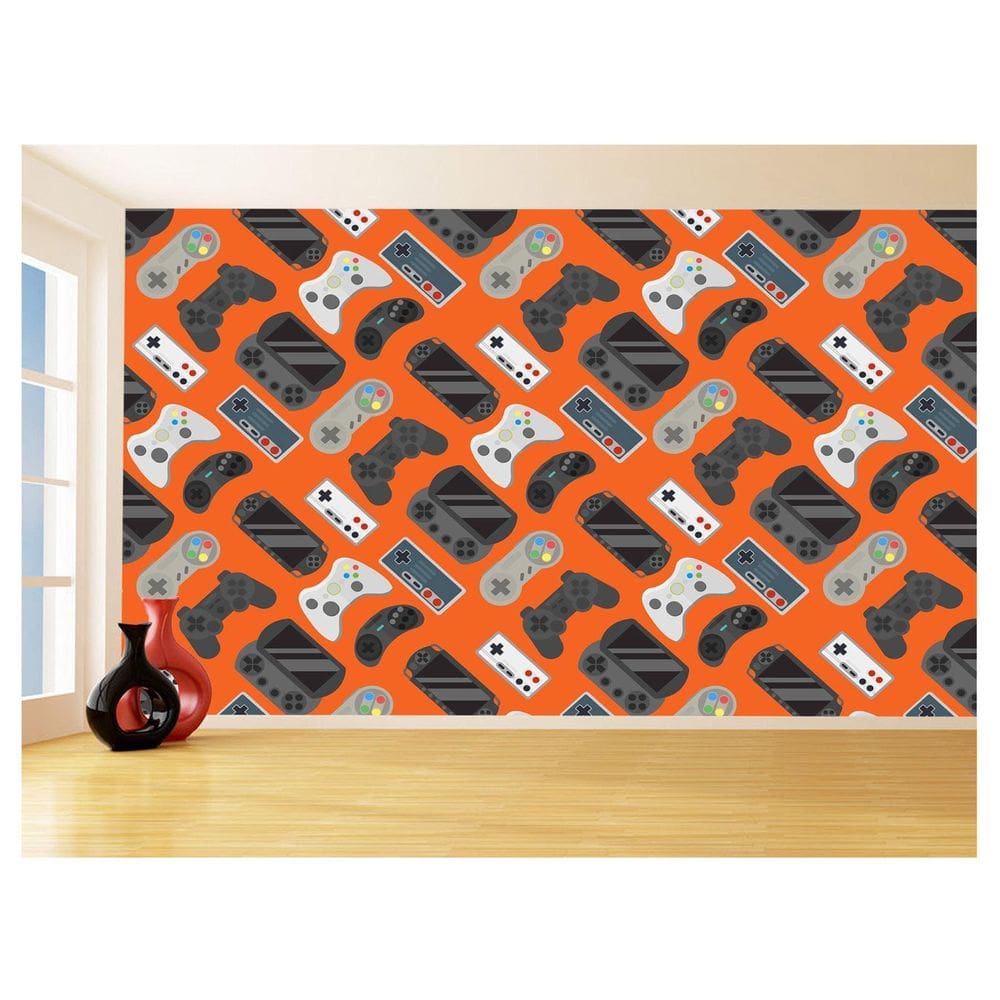 Papel De Parede 3D Infantil Controle Game Jogo 3,5M Azs274