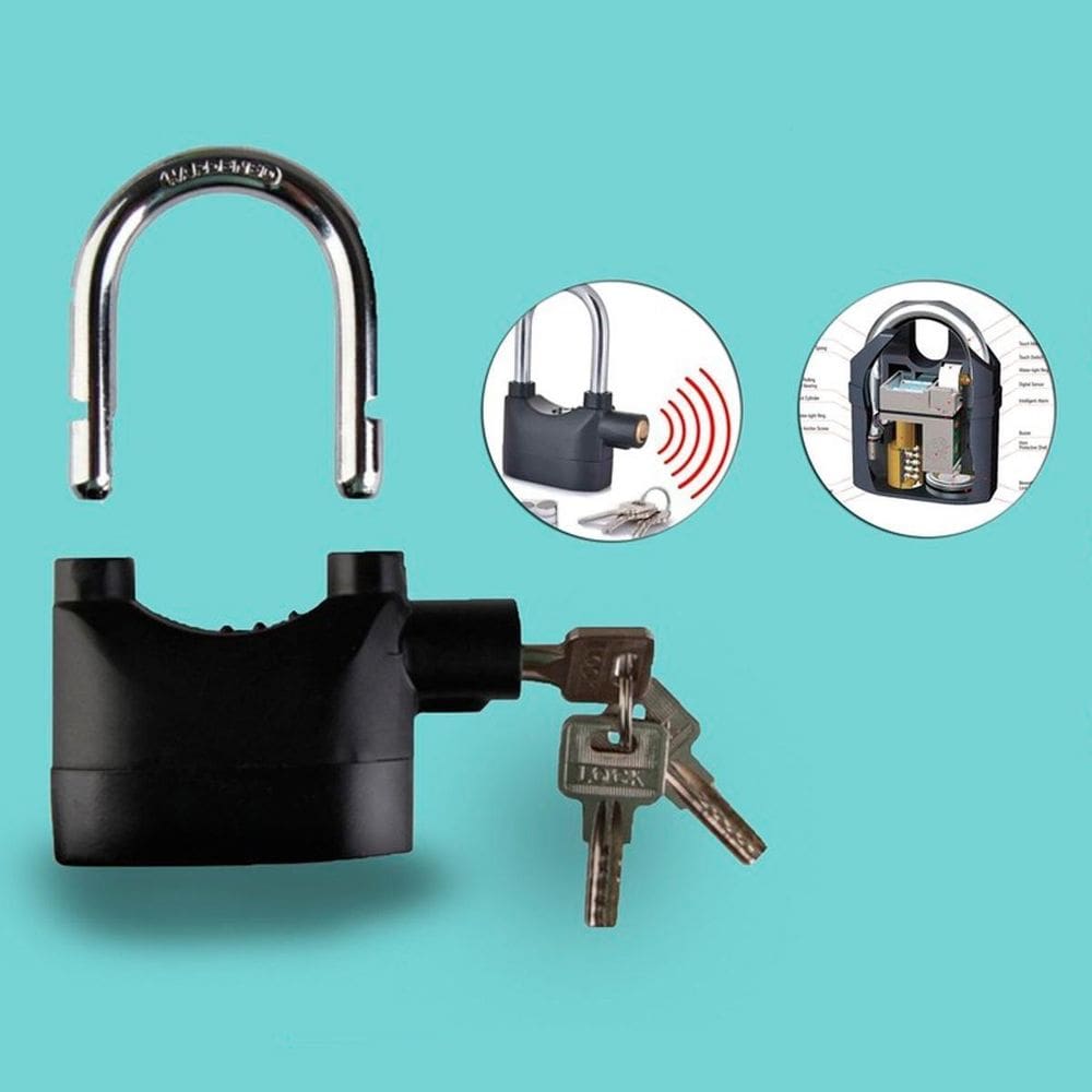 Cadeado alarme sirene anti-furto moto bike resistente aço