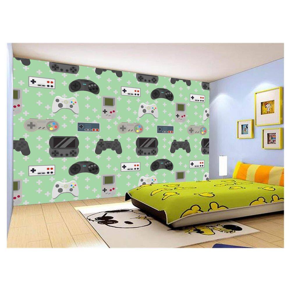 Papel De Parede 3D Infantil Controle Game Jogo 3,5M Azs262