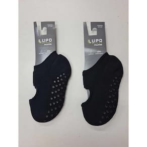 2 Pares Meia Pilates Feminina Lupo 3286.Cor:Preto;Tamanho:37 a 40.
