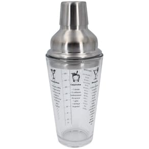 Coqueteleira Open Bar Em Vidro E Aco Inox Tampa 450Ml