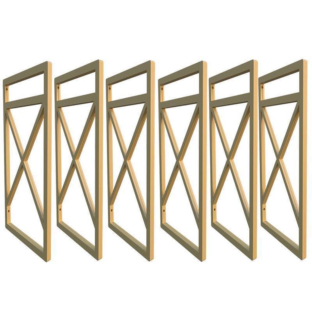 Seis suporte para prateleira estilo industrial 6 un. dourado