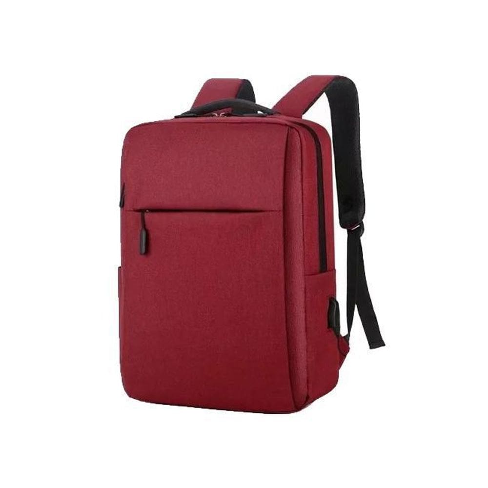 Mochila Notebook Slim Reforçada Usb Fone Premium Vermelha
