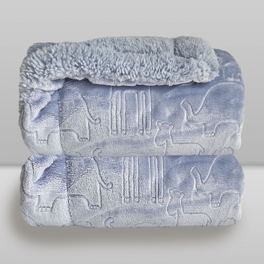 Cobertor Plush com Sherpa Ferrete Azul - Laço Bebê